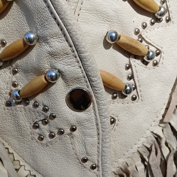 USA BIKERS DREAM APPAREL LEATHER FRINGE JACKET sz M/L - Picture 7 of 14